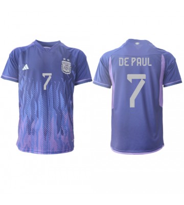 Argentina Rodrigo de Paul #7 Replica Away Stadium Shirt World Cup 2022 Short Sleeve